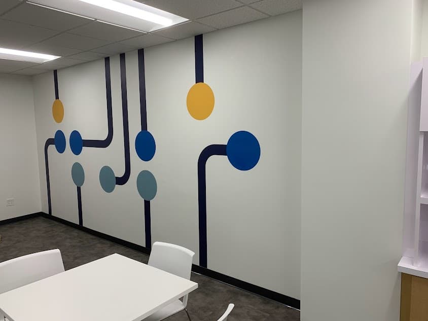 Commercial Wallcovering completed commercial painting and wallcovering project